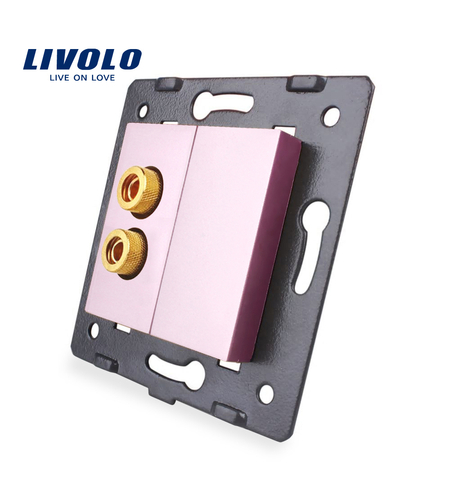 Priza cu mufa pentru redare sunet Livolo, roz