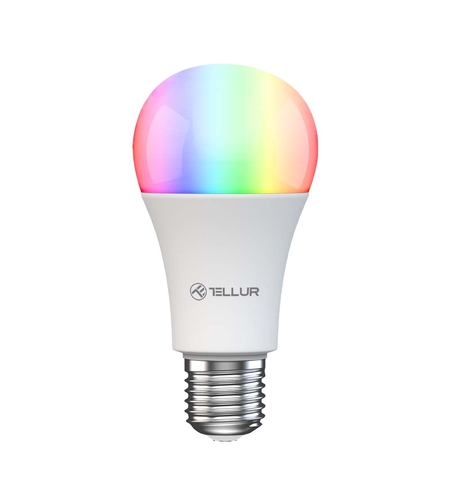 Bec LED RGB inteligent Tellur, Wi-Fi, Dimabil, E27, 9W, 820 lm