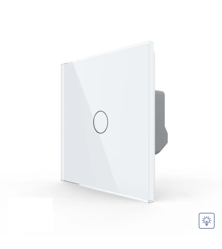 Intrerupator Simplu cu Variator LIVOLO cu Touch Din Sticla – Serie Noua, alb