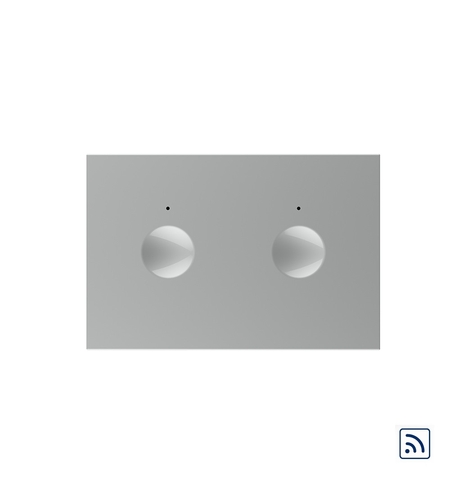 Modul intrerupator dublu wireless cu touch Livolo standard Italian, Serie noua, gri