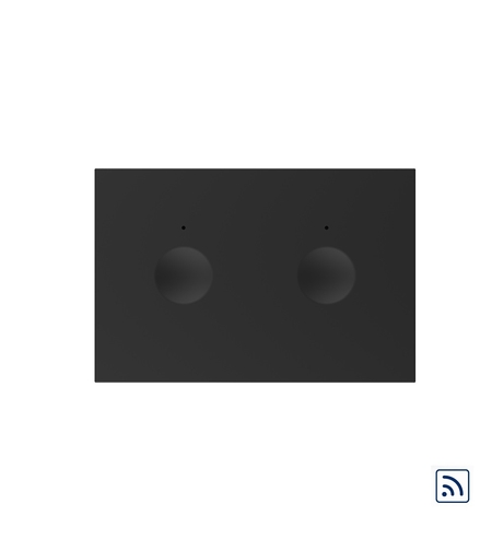 Modul intrerupator dublu wireless cu touch Livolo standard Italian, Serie noua, negru