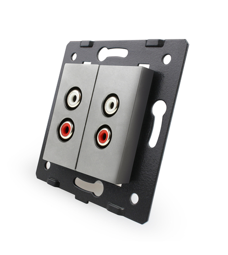 Priza dubla audio Livolo, gri