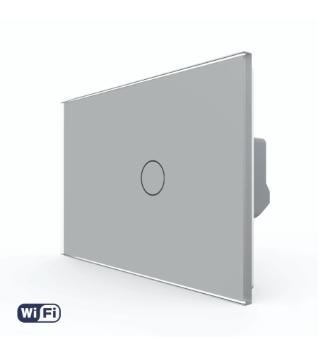 Intrerupator Simplu Wi-Fi cu Touch LIVOLO din Sticla, Standard Italian – Serie Noua, gri