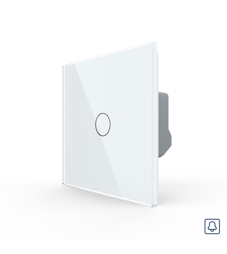 Buton Sonerie cu Touch LIVOLO din Sticla - Serie Noua, alb