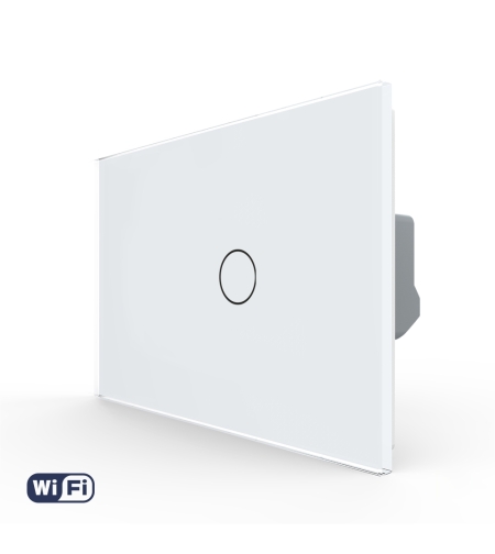 Intrerupator Simplu Wi-Fi cu Touch LIVOLO din Sticla, Standard Italian – Serie Noua, alb