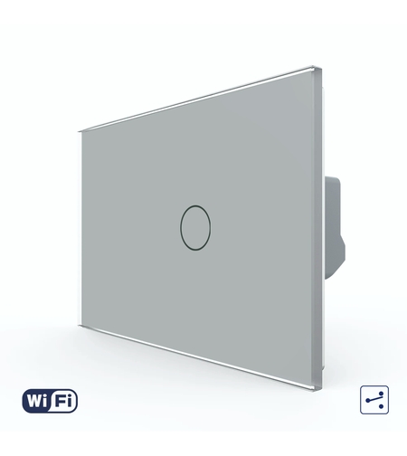 Intrerupator Simplu Cap Scara / Cruce Wi-Fi cu Touch LIVOLO, standard italian – Serie Noua, gri
