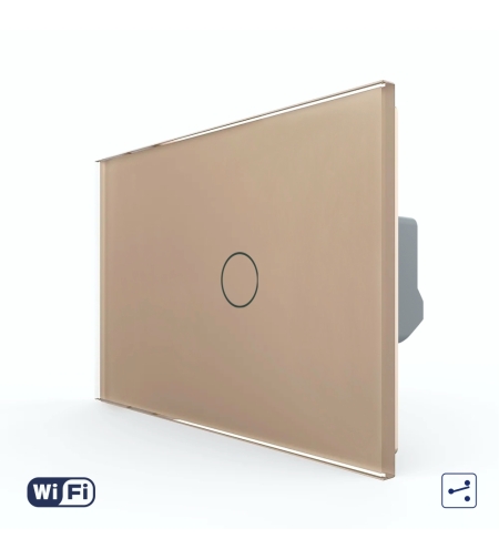 Intrerupator Simplu Cap Scara / Cruce Wi-Fi cu Touch LIVOLO, standard italian – Serie Noua, auriu