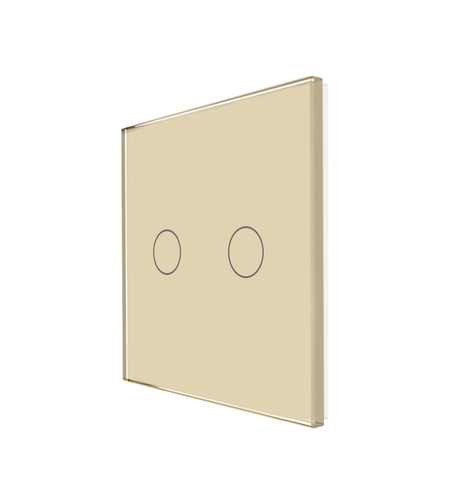 Panou Intrerupator Dublu cu Touch Din Sticla LUXION, auriu