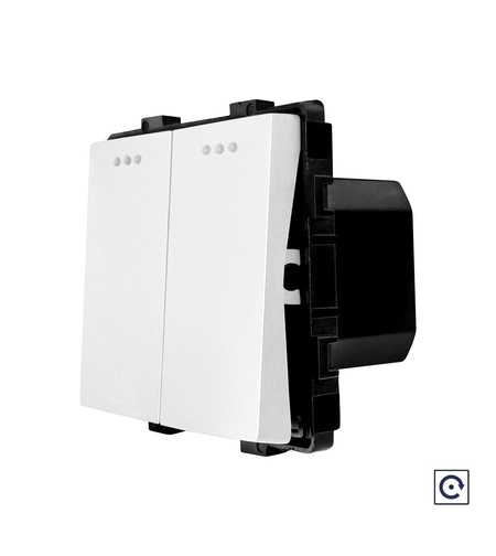 Modul Intrerupator Dublu Mecanic cu Reset / Revenire LUXION, alb