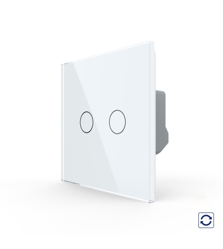 Intrerupator Dublu cu Revenire / Reset cu Touch LIVOLO - Serie Noua, alb