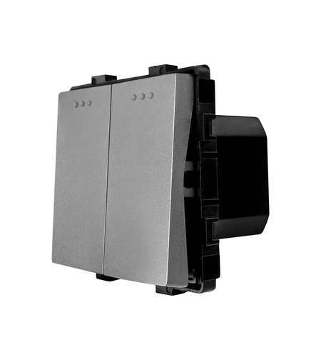 Modul Intrerupator Dublu Mecanic LUXION, gri