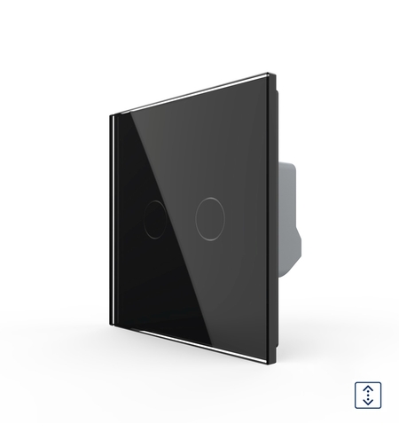 Intrerupator Draperie cu Touch LIVOLO din Sticla - Serie Noua, negru