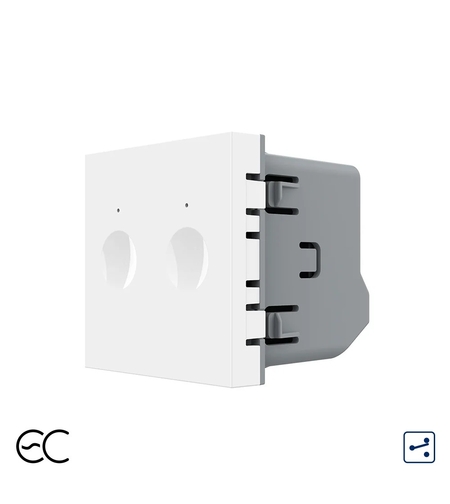 Modul Intrerupator Dublu Cap Scara / Cruce cu Touch LIVOLO - Protocol Zigbee EC, alb