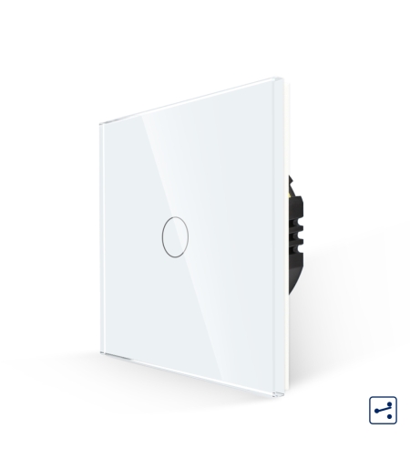 Intrerupator Simplu Cap Scara/Cruce cu Touch din Sticla LUXION, Serie A, alb