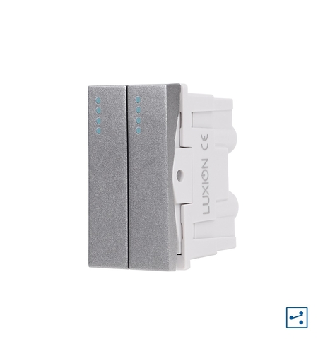 Modul Intrerupator Dublu Cap-Scara Mecanic 2M / 1M LUXION, Standard Italian, gri