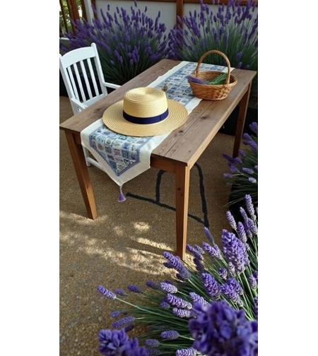 Napron cu imprimeu cu lavanda