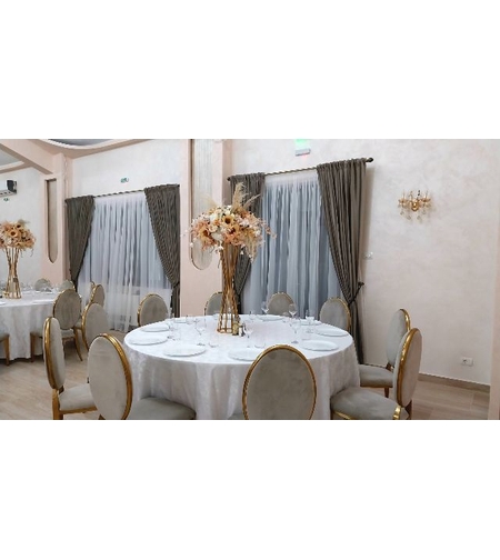 Set perdea de voal şi draperii de catifea
