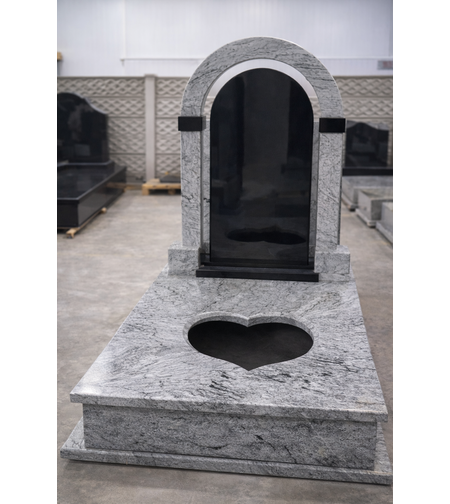 PRM-1830 MORMANT MASIV GRANIT VISCON WHITE CU DECUPAJ INIMA