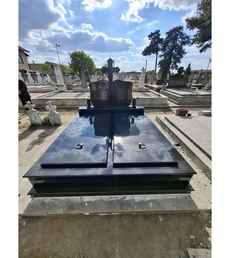 PRM-1916 MORMANT DIN GRANIT NEGRU PENTRU DOUA LOCURI