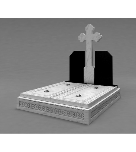 PRM-1835 MORMANT MASIV DIN MARMURA CU SCULPTURA