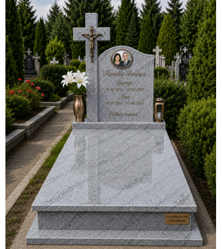 GRA-1989 MORMANT SIMPLU GRANIT VISCON WHITE CU CAPAC