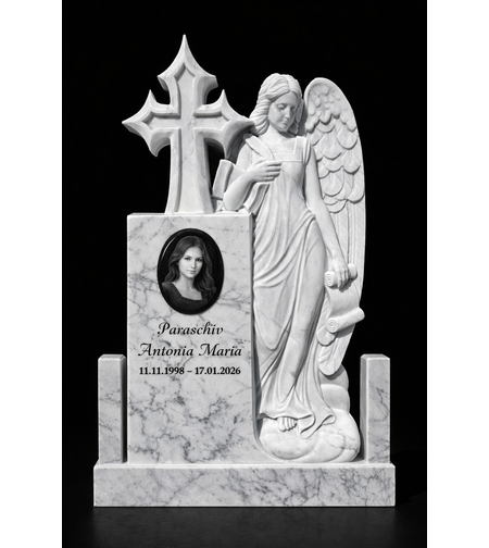 MAR-1869 MONUMENT FUNERAR DIN MARMURA CU INGER