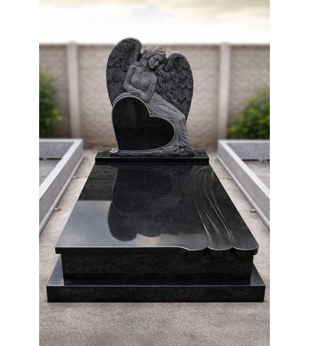 PRM-1829 MORMANT MASIV  GRANIT NEGRU PENTRU O PERSOANA