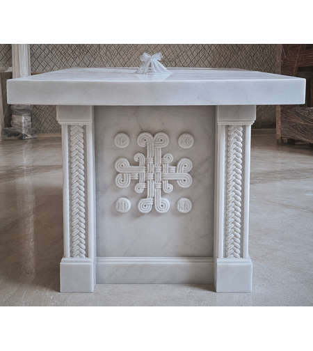 DIV-2050 MASA ALTAR  DIN MARMURA ALBA MASIV VEDERE FATA