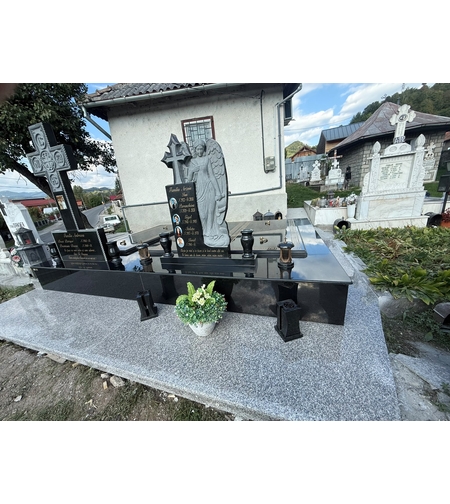 REF-2079 MORMANT PLACA CU 2 CM GRANIT NEGRU SI GRANIT GRI