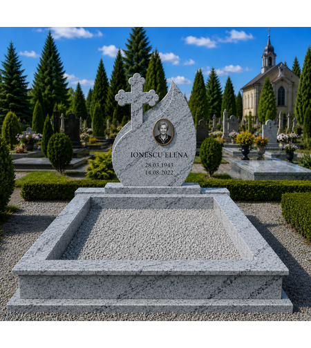 GRA-1988 MORMANT DUBLU MASIV GRANIT VISCON WHITE