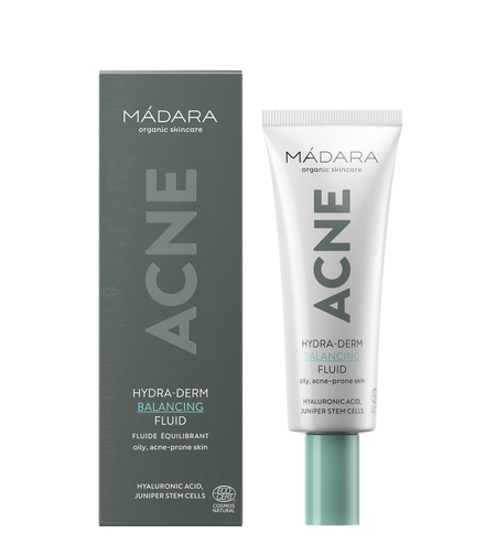 MÁDARA ACNE HYDRA-DERM Fluid Echilibrant BIO și Vegan 40ml – Hidratare, Controlul Sebumului și Porilor