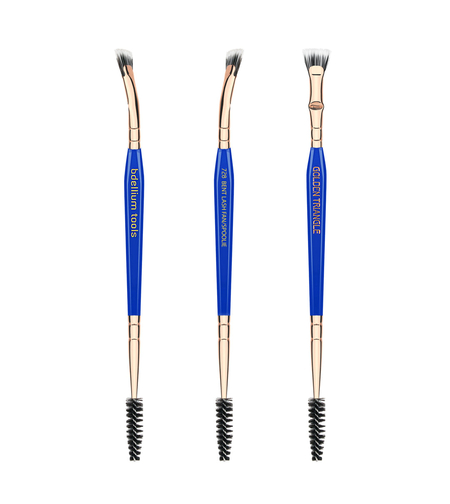 Bdellium Tools Golden Triangle  Series Double-ended Bent Lash Fan / Spoolie - PENSULĂ PENTRU GENE ȘI SPRÂNCENE - 728 GT