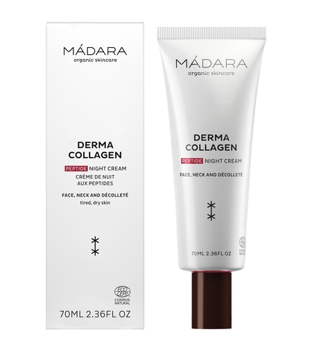 MÁDARA Derma Collagen Cremă de Noapte BIO VEGAN cu Peptide – 70 ml | Fermitate și Hidratare