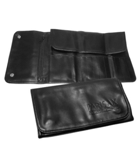 Parisax Professional 12-Compartment Black Leather Makeup Case TR4045