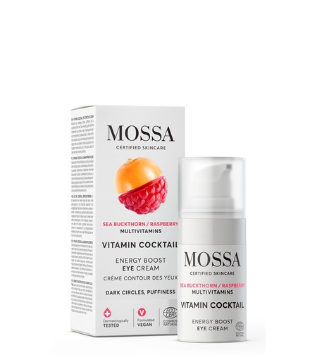 MOSSA Vitamin Cocktail Energy Boost Cremă de Ochi BIO 15ml – Cremă Anticearcăn cu Acid Hialuronic