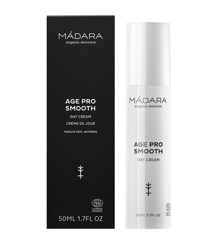MÁDARA AGE PRO SMOOTH Cremă de Zi Anti-Aging 50ml – Acid Hialuronic, Alge Marine și Mesteacăn Nordic