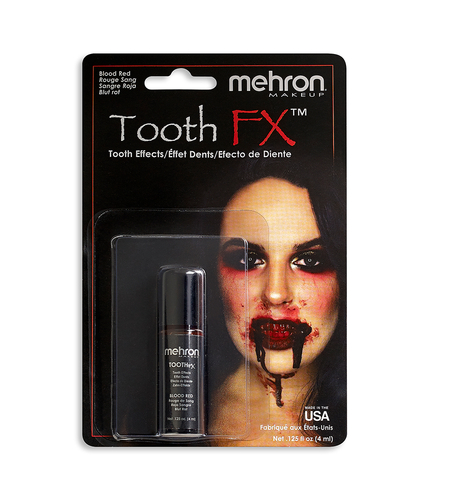 MEHRON Tooth FX Blood Red 4 ml – Vopsea Roșie pentru Dinți, Machiaj SFX și Halloween