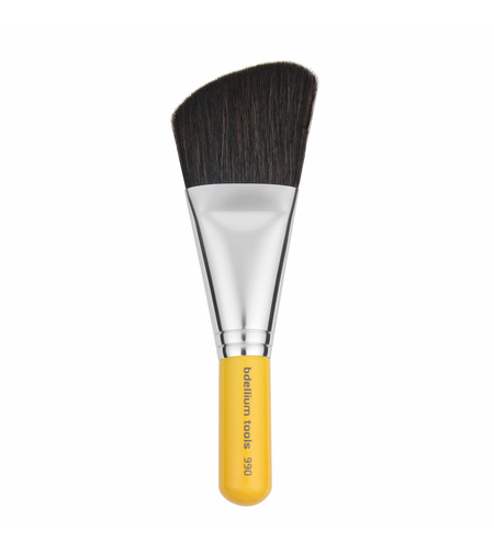 Bdellium Tools Travel Series Angled Face - PENSULĂ FARD DE OBRAZ ȘI CONTURARE PENTRU PRODUSE PUDRATE -  990 T