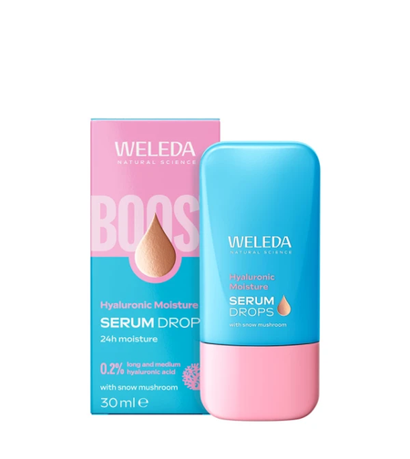 Weleda Serum Drops Booster Hyaluronic Moisture BIO – 30 ml | Hidratare 24h și Luminozitate