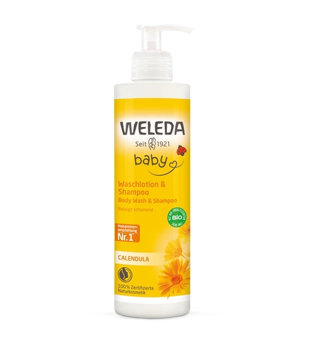 Weleda Baby Loțiune de Curățare & Șampon cu Gălbenele BIO – 400 ml