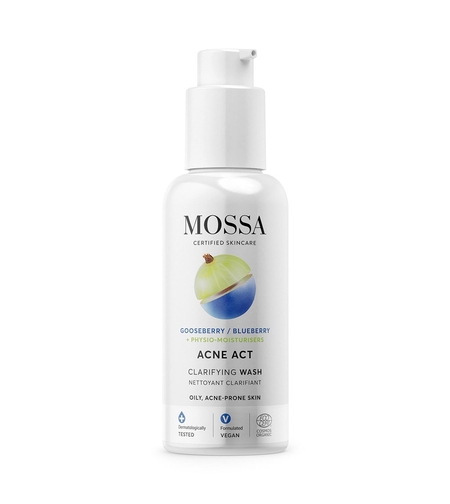 MOSSA ACNE ACT Gel Purificator de Curățare BIO și Organic pentru Ten Acneic 140ml