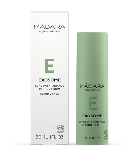 MÁDARA EXOSOME LONGEVITY Radiance Peptide Serum BIO & VEGAN – 30 ml | Luminozitate și Fermitate