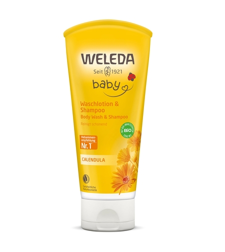 Weleda Baby Loțiune de Curățare & Șampon cu Gălbenele BIO – 200 ml