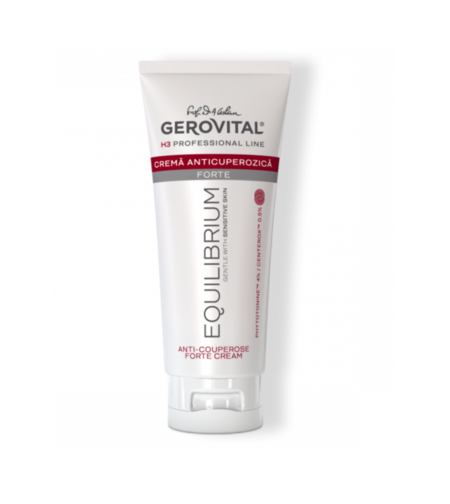 Gerovital H3 Equilibrium - Cremă Anticuperozică Forte pentru Ten Sensibil, Calmează și Maschează Roșeața 100 ml