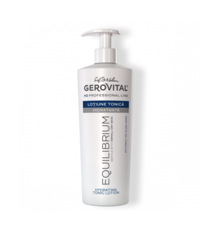 Gerovital H3 Equilibrium - Loțiune Tonică Hidratantă cu Aloe Vera pentru Ten Uscat sau Sensibil 500 ml