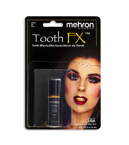 MEHRON Tooth FX Gold 4 ml – Vopsea Aurie pentru Dinți, Machiaj SFX și Efecte Speciale