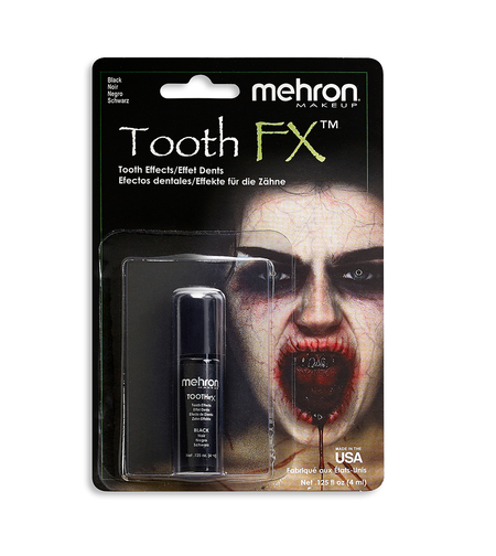 MEHRON Tooth FX Black 4 ml – Vopsea Neagră pentru Dinți, Machiaj SFX și Halloween