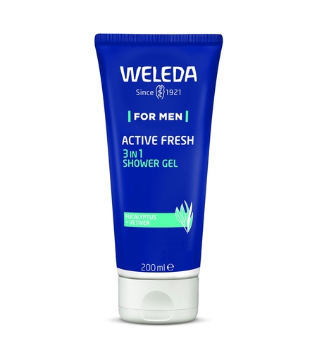 Weleda MEN Gel de Duș 3în1 Active Fresh BIO – 200 ml | Corp, Ten și Păr