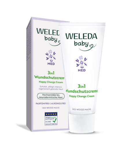 WELEDA BABY MED Cremă BIO 3în1 zona scutecului cu nalbă albă 50ml