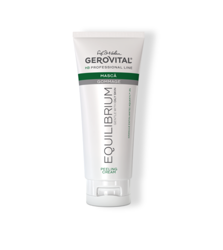 Gerovital H3 Equilibrium - Mască Gommage Exfoliantă pentru Ten Gras și Normal cu Sâmburi de Caisă 200 ml